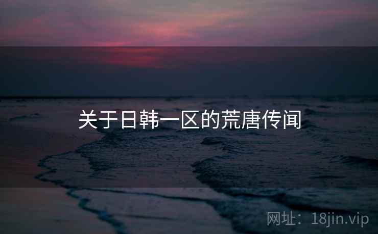 关于日韩一区的荒唐传闻  第1张